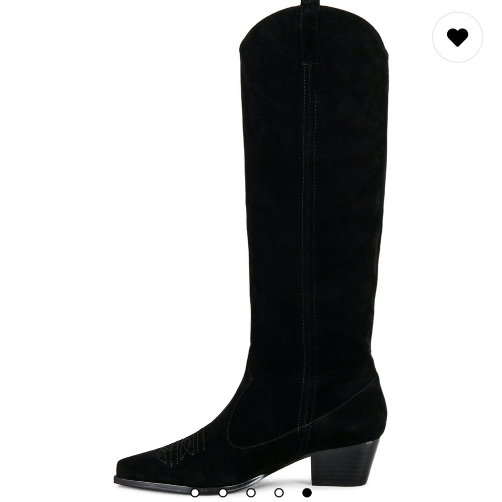 NEW in box $338 Revolve RAYE Castiel Black Western Suede Cowboy Boot Size 6